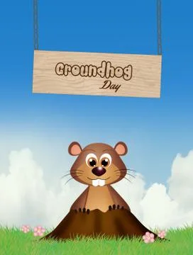 Groundhog day Stock Illustration