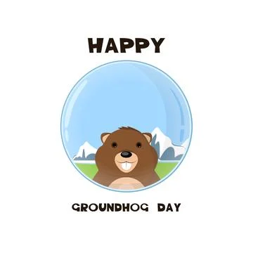 Groundhog Day. Stock Illustration