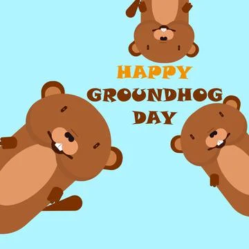 Groundhog day pattern background Stock Illustration