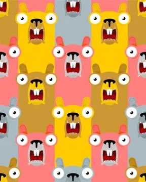 Groundhog Day pattern seamless. marmot background. woodchuck ornament Stock Illustration