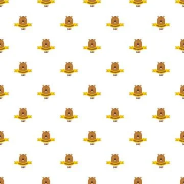Groundhog day pattern seamless vector Stock Illustration