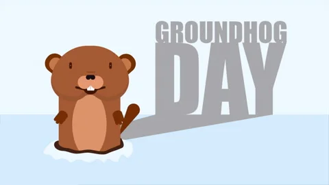 Groundhog day shadow typography Stock Footage 229589827
