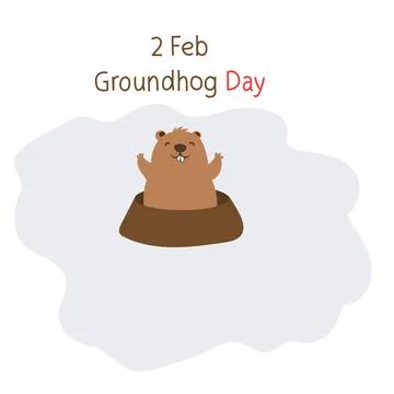 Groundhog Day Vector illustration. Stock Illustration