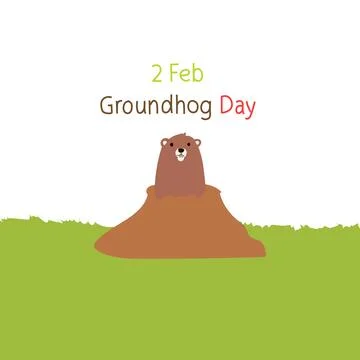 Groundhog Day Vector illustration. Stock Illustration