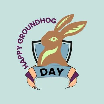 Groundhog Day vector post design. Happy Groundhog Day celebration Stock Illustration