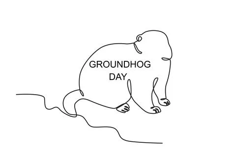 A groundhog predicts winter Stock Illustration