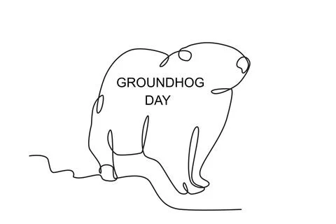A groundhog saw his shadow Stock Illustration