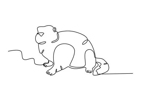 A groundhog walked looking at his shadow Stock Illustration