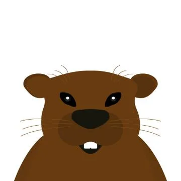 Groundhog on a white background. Stock Illustration