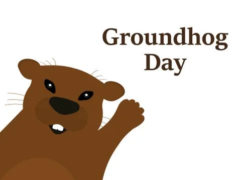 Groundhog on a white background. Stock Illustration