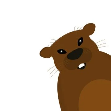 Groundhog on a white background. Illustrazione stock
