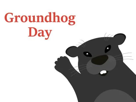 Groundhog on a white background. Stock Illustration