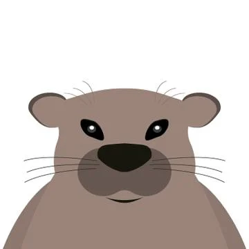 Groundhog on a white background. Stock Illustration