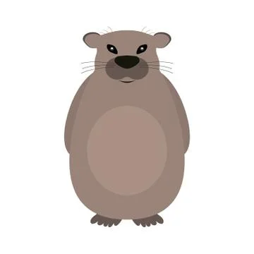 Groundhog on a white background. Illustrazione stock