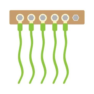 Grounding with cables on white background Stock Illustration