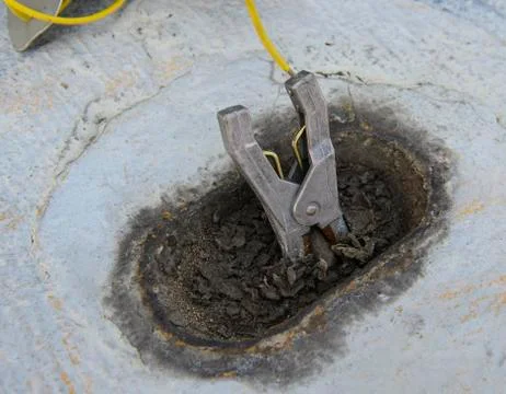 Grounding system or earthing system. Electrical appliances must be grounded. Stock Photos
