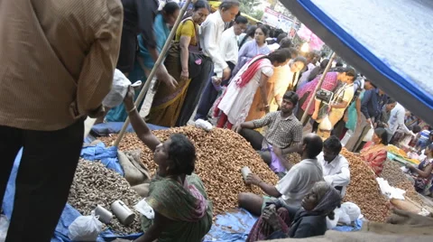 Groundnuts sold on streets Stock Footage 47463099