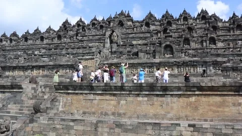 Grounds of Borobudur Temple, Java, Indonesia. Stock Footage 245264648