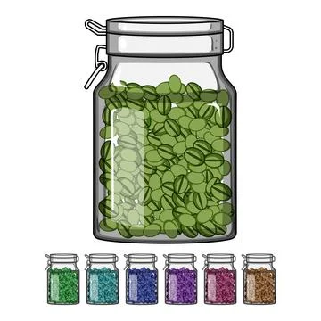 Grounds coffee jar cartoon vector graphic Stock Illustration