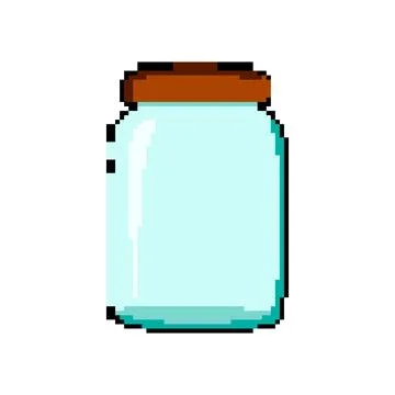 Grounds coffee jar pixel art vector illustration Stock Illustration