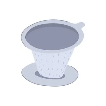 Grounds reusable coffee filter cartoon vector illustration Stock Illustration
