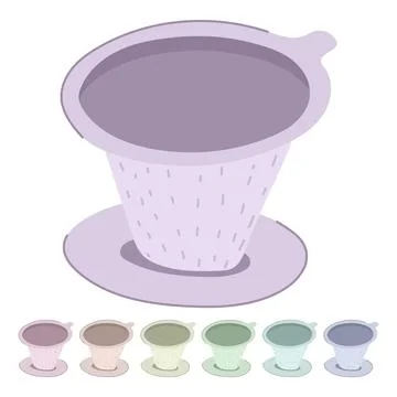Grounds reusable coffee filter vector cartoon graphic Stock Illustration