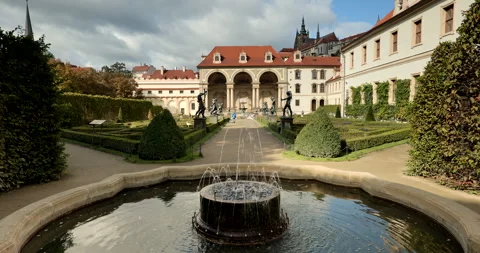 Grounds of the Waldstein or Wallenstein Palace in Prague Czechia Stock Footage 247500389