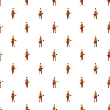 Groundskeeper worker holding leaf blower pattern Illustrazione stock