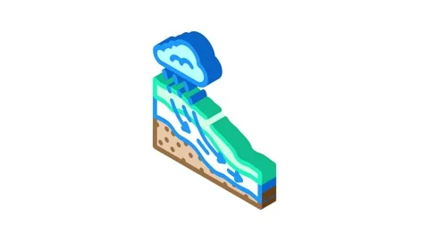 Groundwater flow hydrogeologist isometric icon animation Stock Footage 327290517