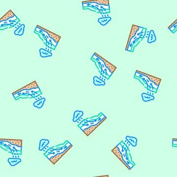 Groundwater flow hydrogeologist vector seamless pattern 스톡 일러스트