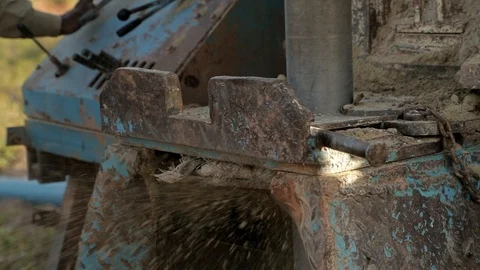 Groundwater hole drilling machine installed on the old truck in Lira Uganda . Stock Footage 116397669