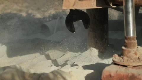 Groundwater hole drilling machine installed on the old truck in Lira Uganda . Stock Footage 146488878