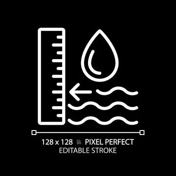 Groundwater level white linear icon for dark theme Stock Illustration