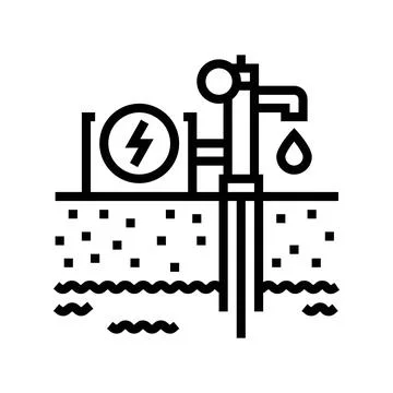 Groundwater sampling hydrogeologist line icon vector illustration Stock Illustration