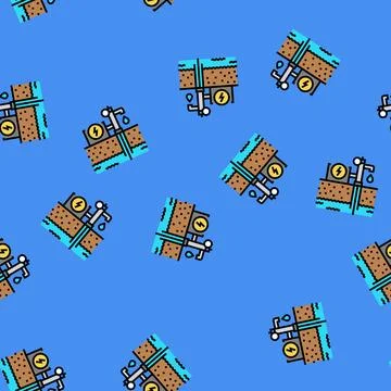 Groundwater sampling hydrogeologist vector seamless pattern Ilustración de archivo