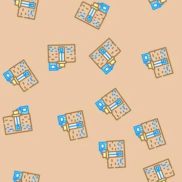 Groundwater sampling hydrogeologist vector seamless pattern Ilustración de archivo