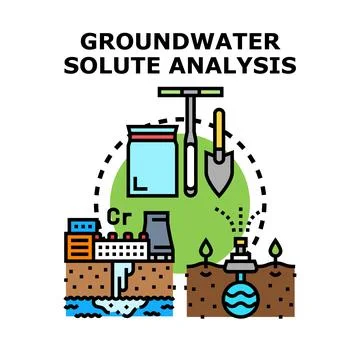 Groundwater solute analysis conducting environmental research concept Illustrazione stock