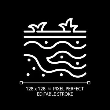 Groundwater white linear icon for dark theme Stock Illustration