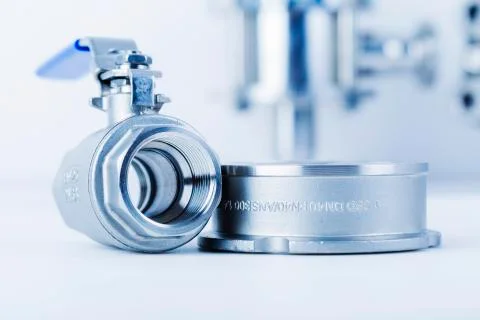 Group 2 valves, disco Type Check Valves and Butterfly Valves Stock Photos