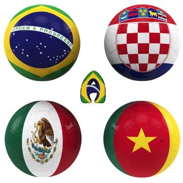A group of the 2014 brazil Stock Illustration