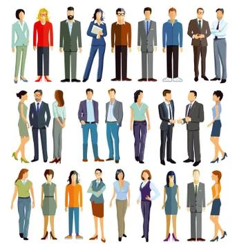 Group of 27 persons Stock Illustration