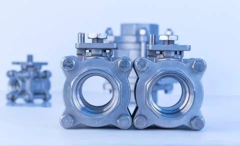 Group 3 valves, different sizes Stock Photos