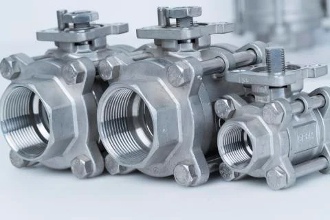 Group 3 valves, different sizes Stock Photos