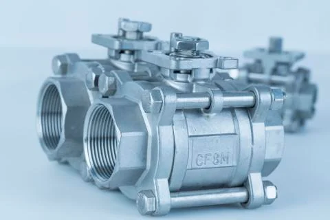 Group 3 valves, different sizes Stock Photos