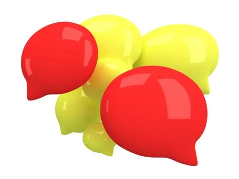 Group of 3d blank speech bubbles Illustrazione stock