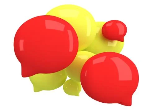Group of 3d blank speech bubbles Illustrazione stock
