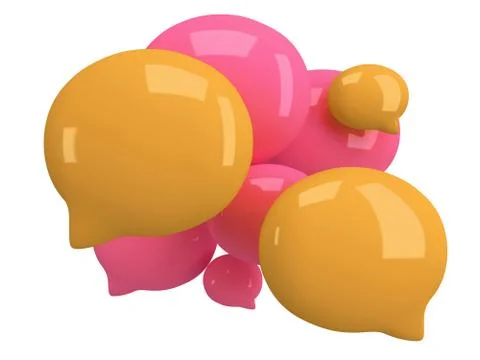Group of 3d blank speech bubbles Stock Illustration
