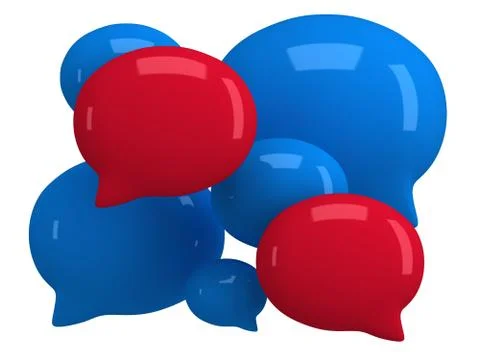 Group of 3d blank speech bubbles Stock Illustration
