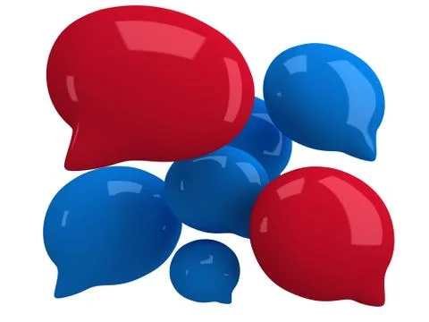 Group of 3d blank speech bubbles Stock Illustration