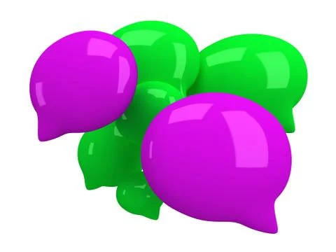 Group of 3d blank speech bubbles Illustrazione stock